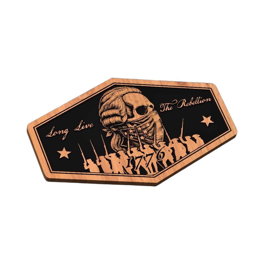 1776 Washington Rebellion Skull SVG file for laser cutting and CNC routing, LightBurn and Vectric ready