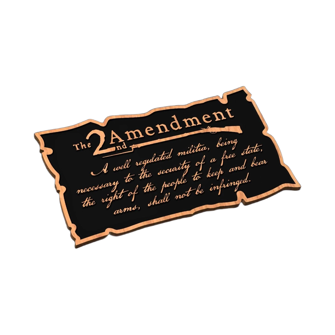 2nd Amendment Design SVG file for laser cutting and CNC routing, LightBurn and Vectric ready