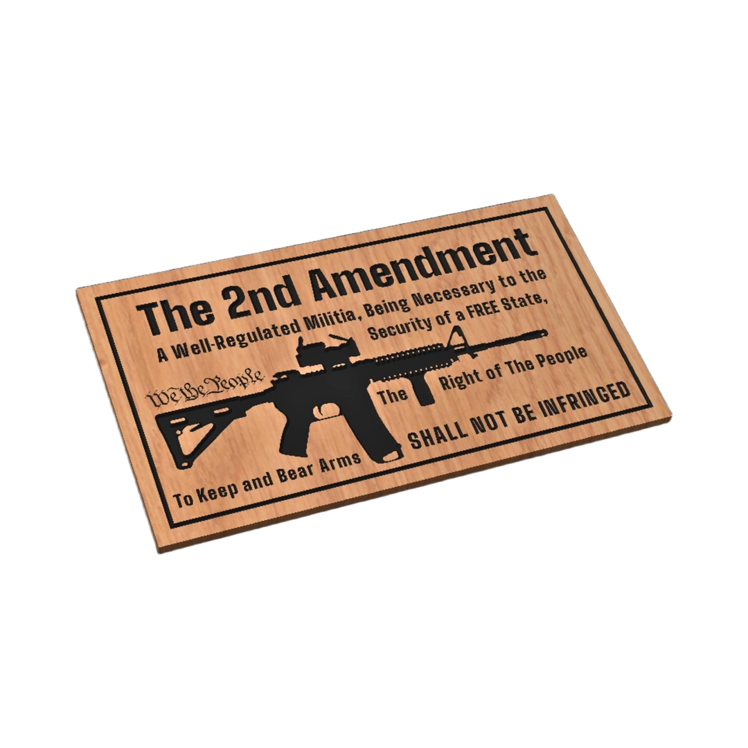2nd Amendment Design SVG file for laser cutting and CNC routing, LightBurn and Vectric ready