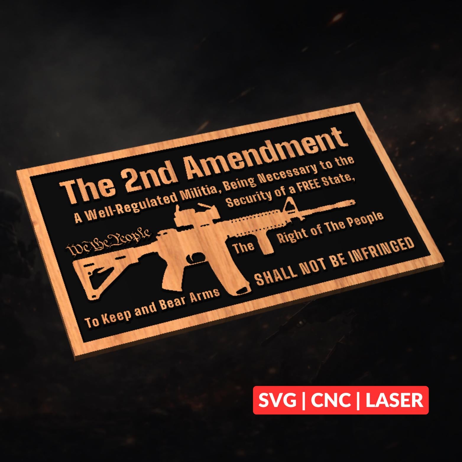 2nd Amendment Design compatible with LightBurn and Vectric