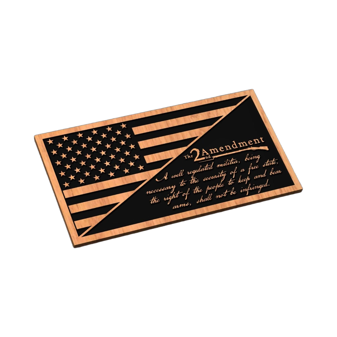 2nd Amendment U.S. Flag SVG file for laser cutting and CNC routing, LightBurn and Vectric ready