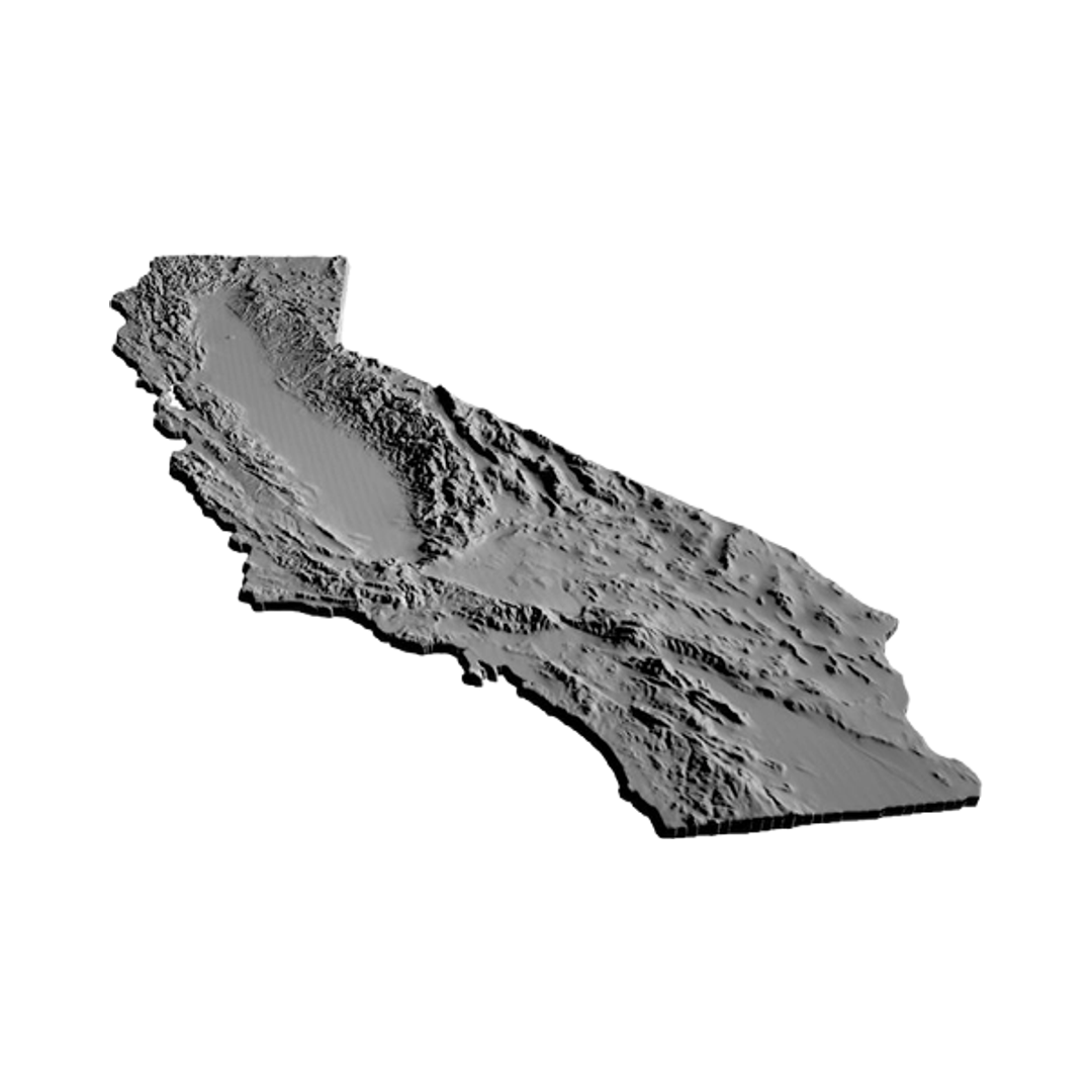 3D California USA Model STL file included with instant download