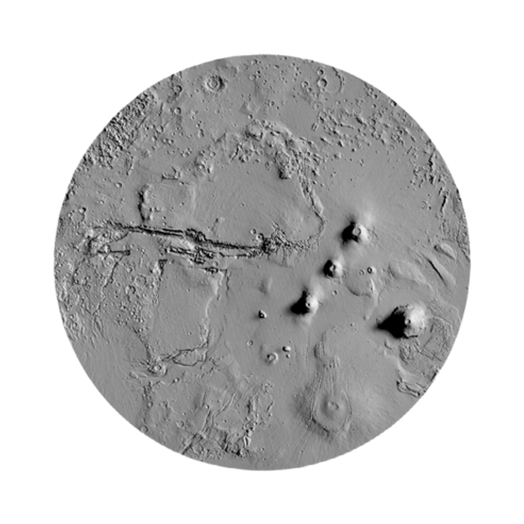 3D Mars STL file for 3D printing and CNC routing, LightBurn and Vectric ready
