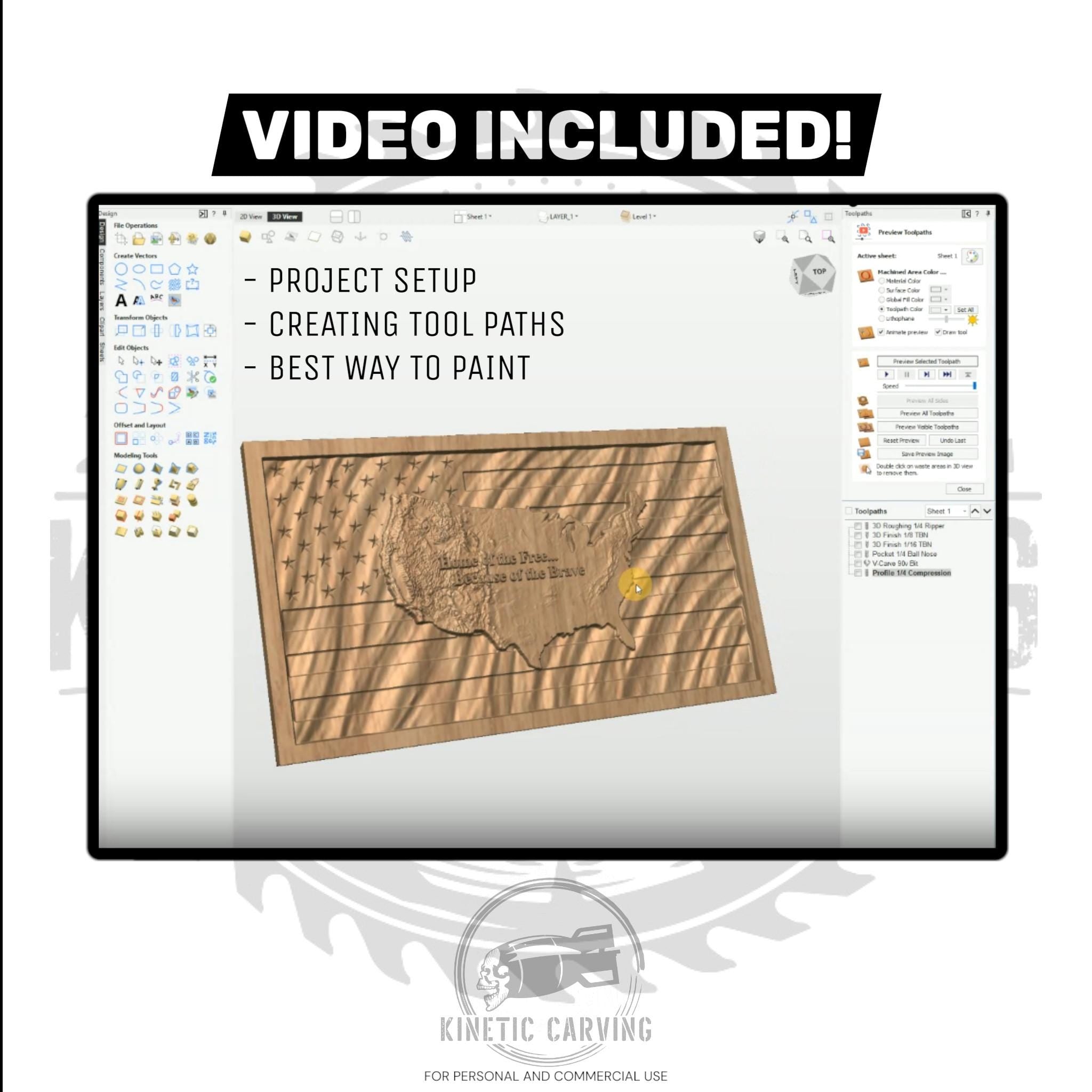 3D United States Terrain Wavy Flag (How-To Video Included) design preview, flags