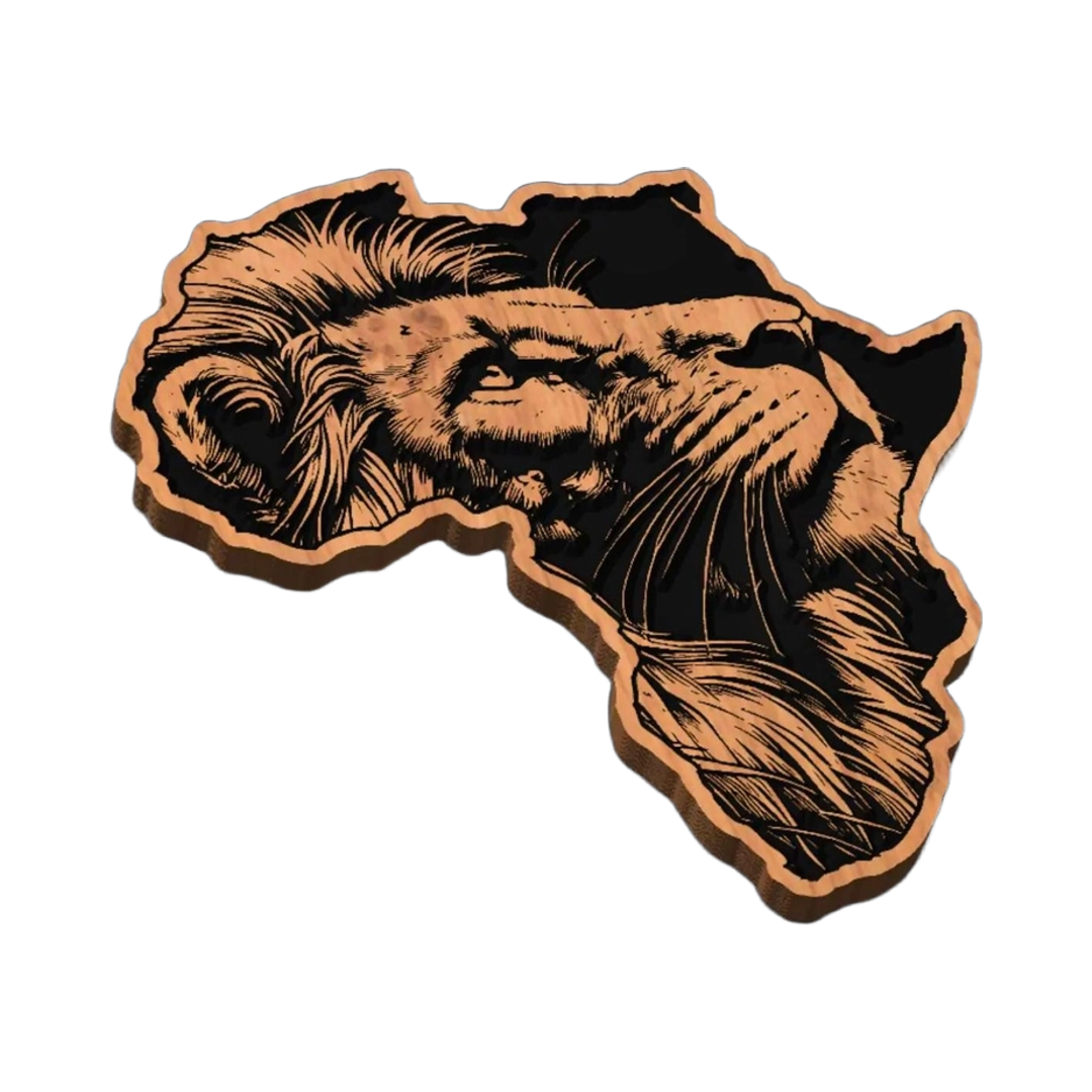African Lion SVG file for laser cutting and CNC routing, LightBurn and Vectric ready