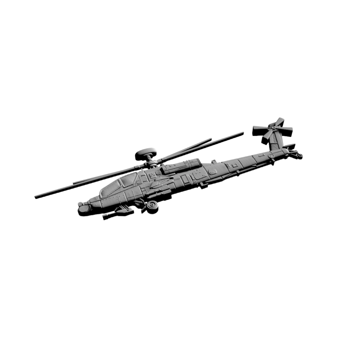 AH-64E Apache Helicopter (Side View) design preview, other military