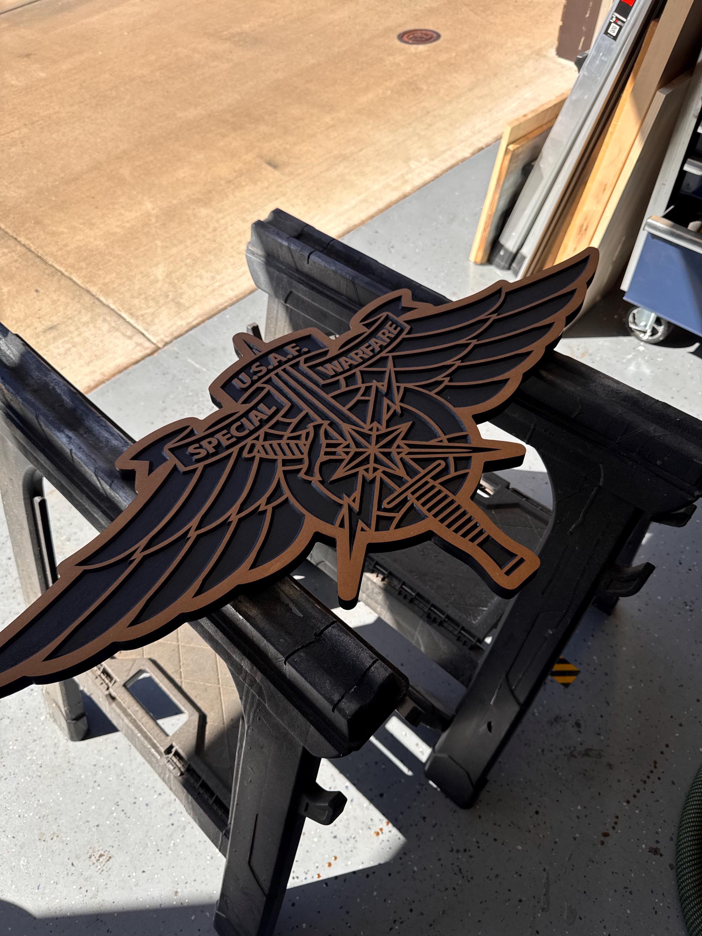 Air Force Special Warfare detail view, ready for laser cutting and CNC routing