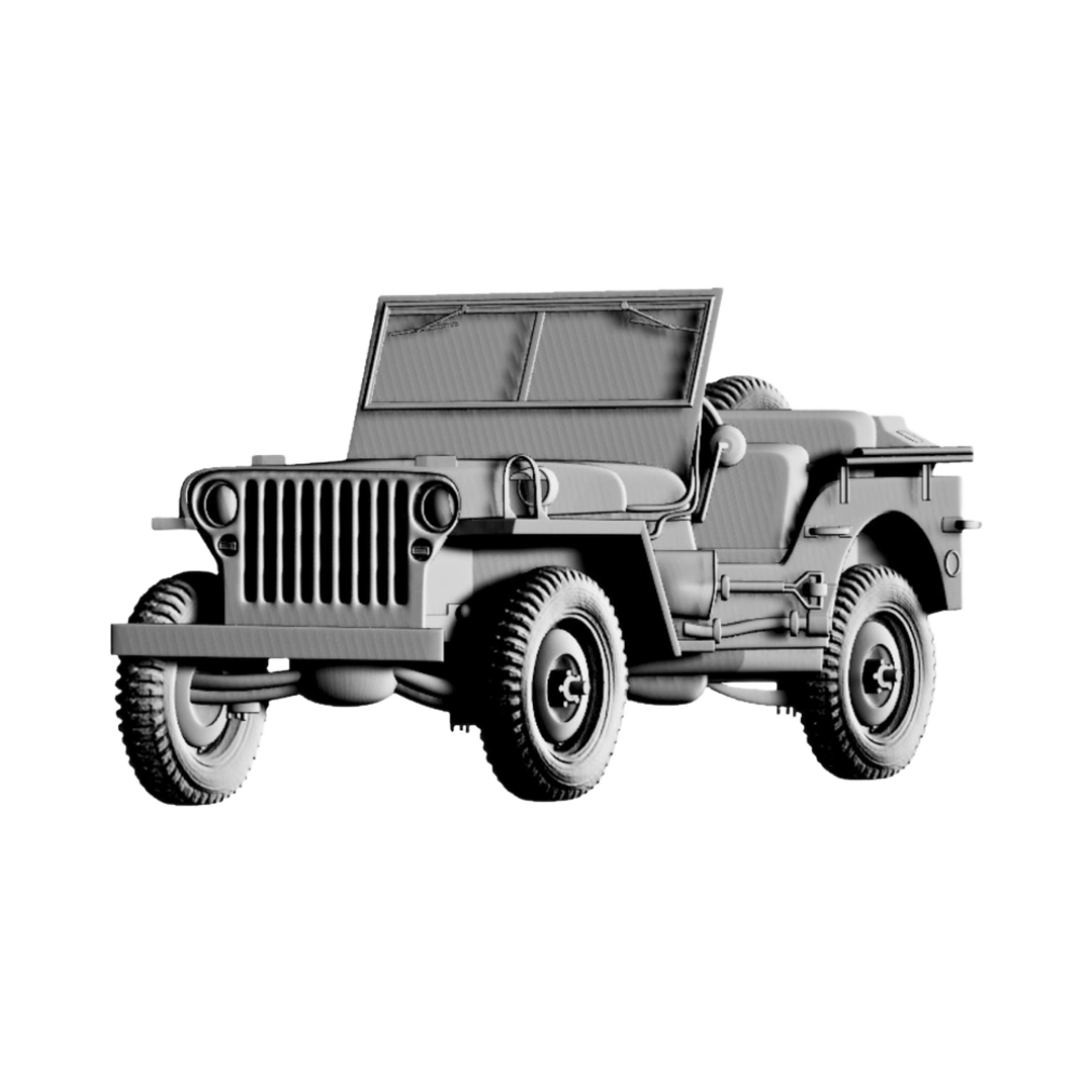 Vintage Army Jeep STL file for digital crafting, LightBurn and Vectric ready