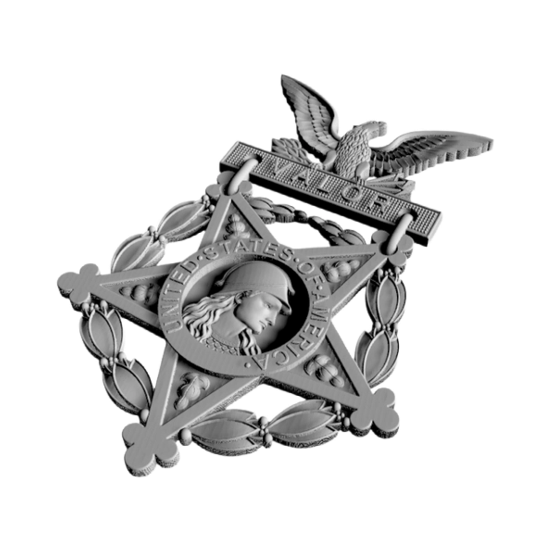 Army Medal of Honor detail view, ready for 3D printing and CNC routing