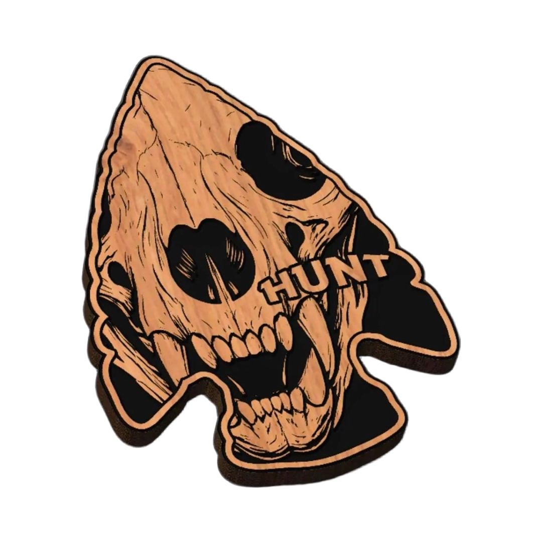 Arrowhead Black Bear Skull SVG file for laser cutting and CNC routing, LightBurn and Vectric ready