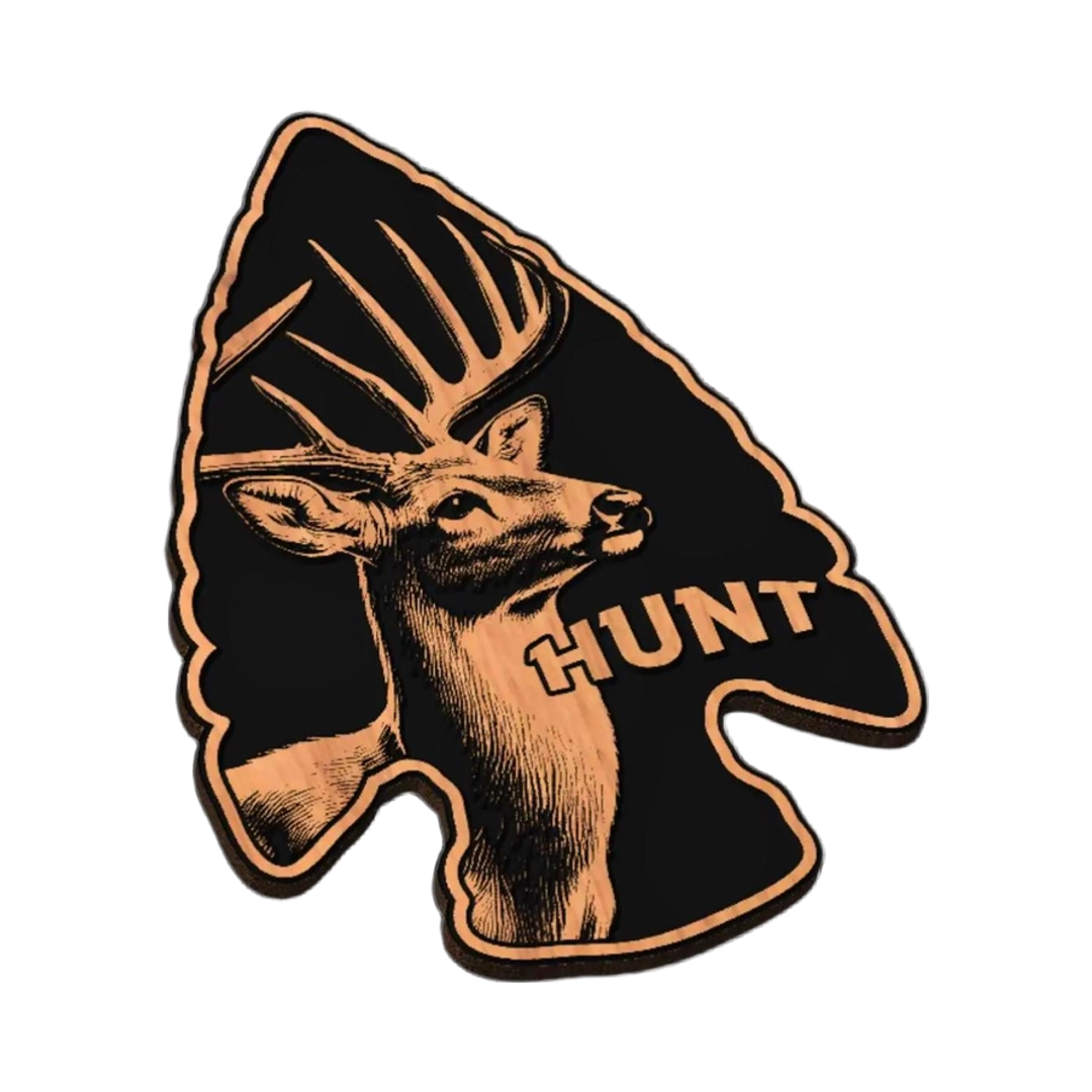 Arrowhead Deer Hunt SVG file for laser cutting and CNC routing, LightBurn and Vectric ready