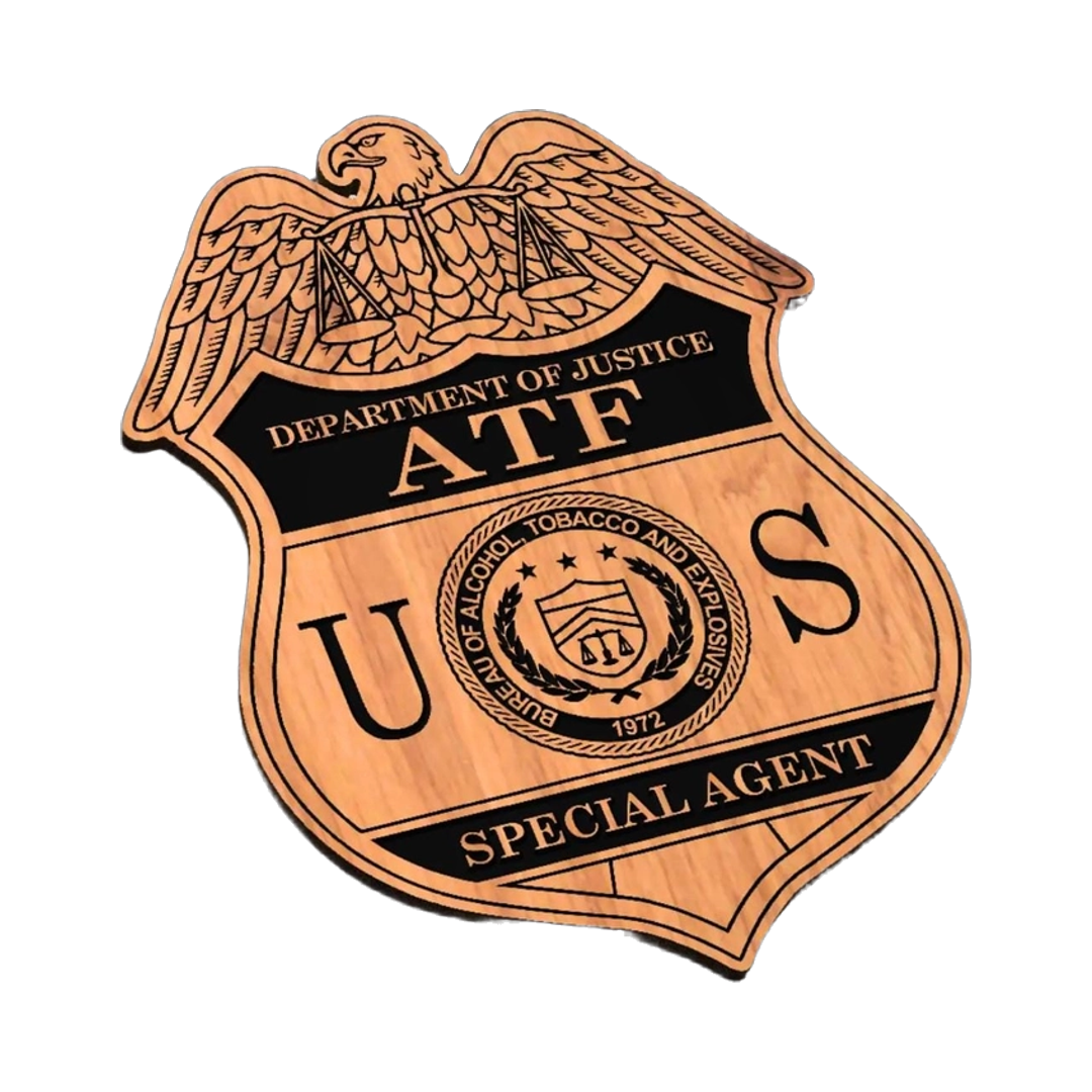 Alcohol, Tobacco, Firearms (ATF) SVG file for laser cutting and CNC routing, LightBurn and Vectric ready