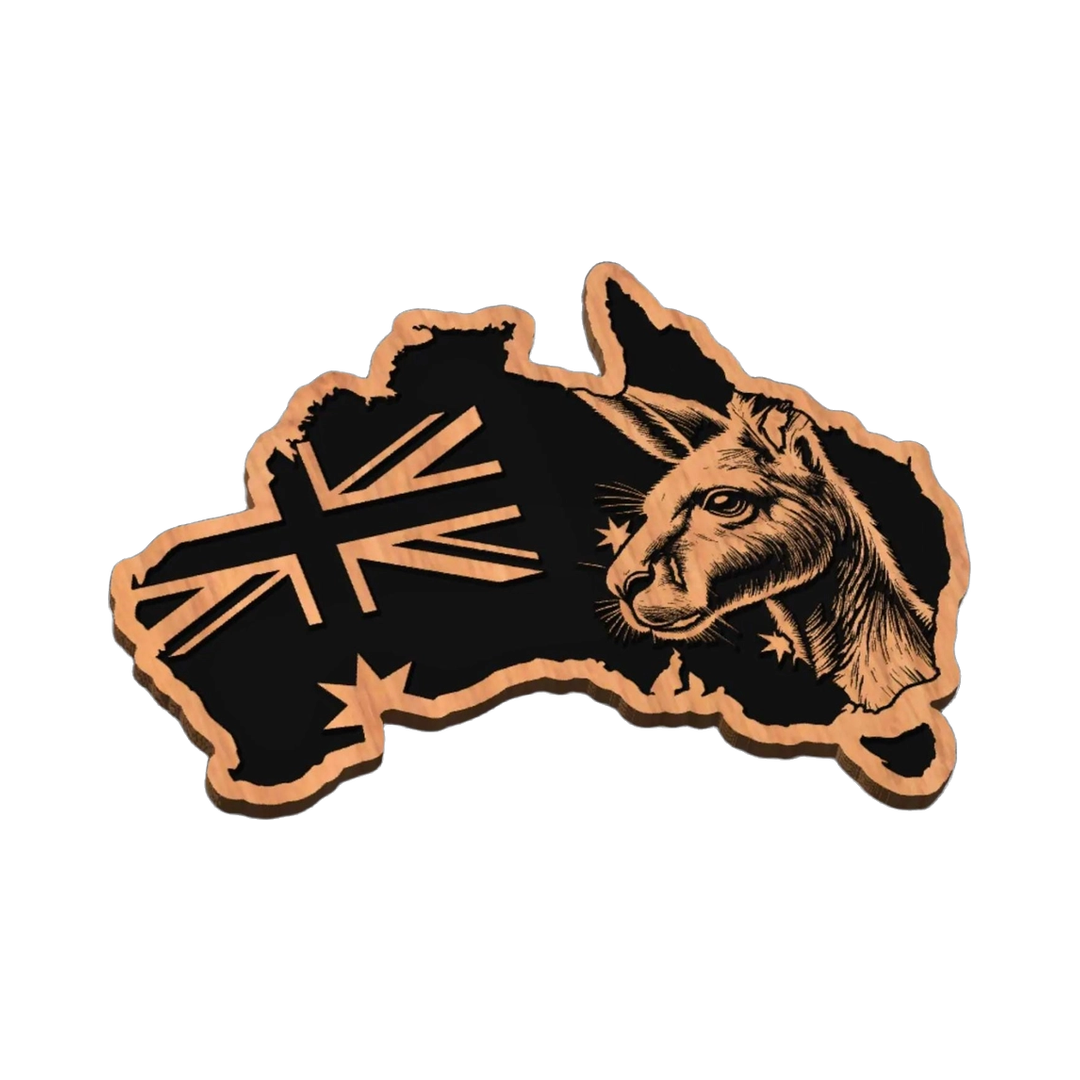 Australian Flag Kangaroo SVG file for laser cutting and CNC routing, LightBurn and Vectric ready