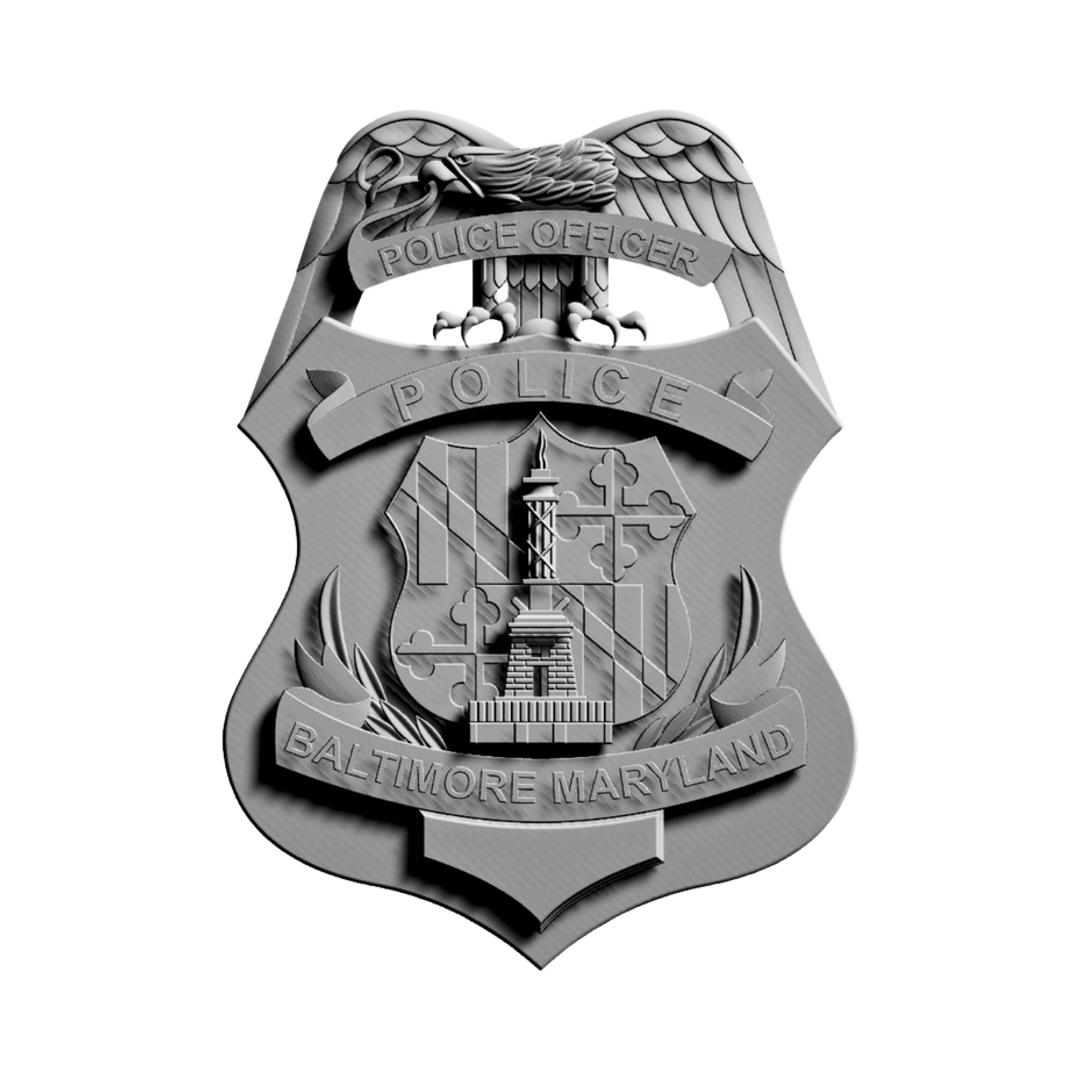 Baltimore Maryland Police Badge STL file for digital crafting, LightBurn and Vectric ready