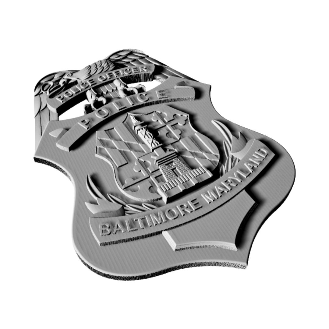 Baltimore Maryland Police Badge detail view, ready for digital crafting