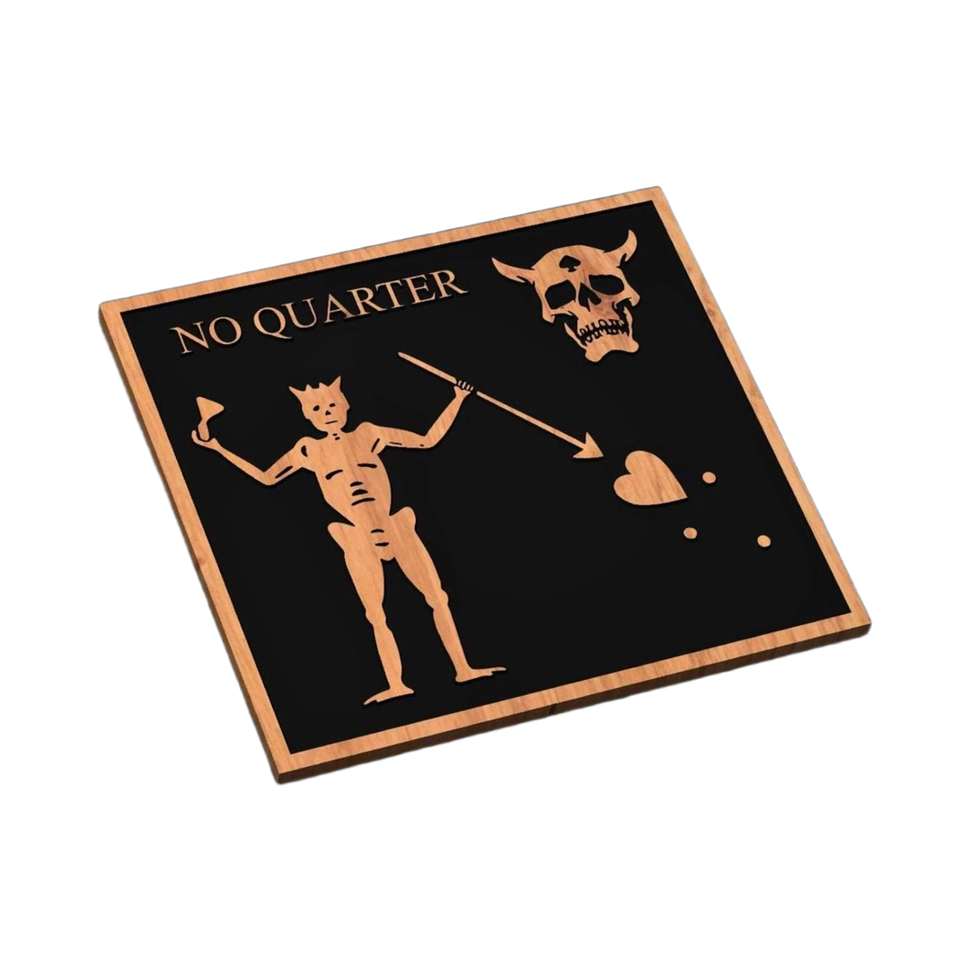 Blackbeard Pirate 'No Quarter' Logo SVG file for laser cutting and CNC routing, Glowforge and LightBurn ready