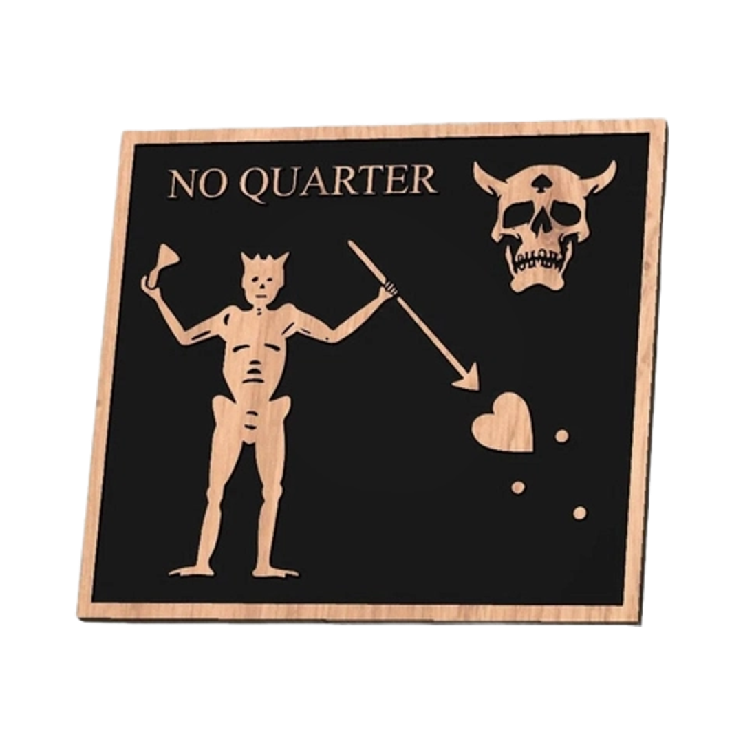 Blackbeard Pirate 'No Quarter' Logo design preview, skulls & skeletons