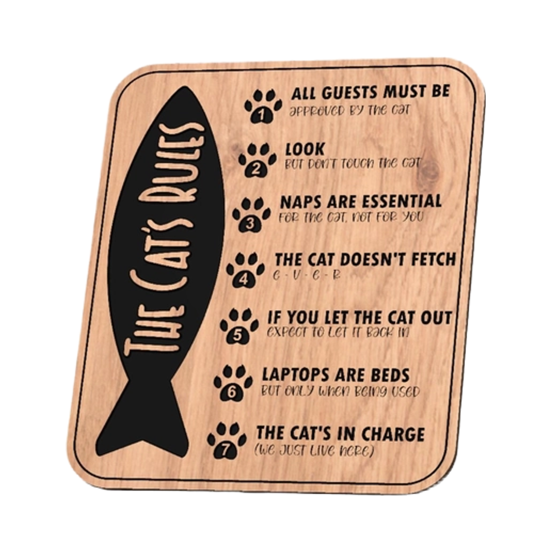 Cat Rules design preview, home, signs & decor