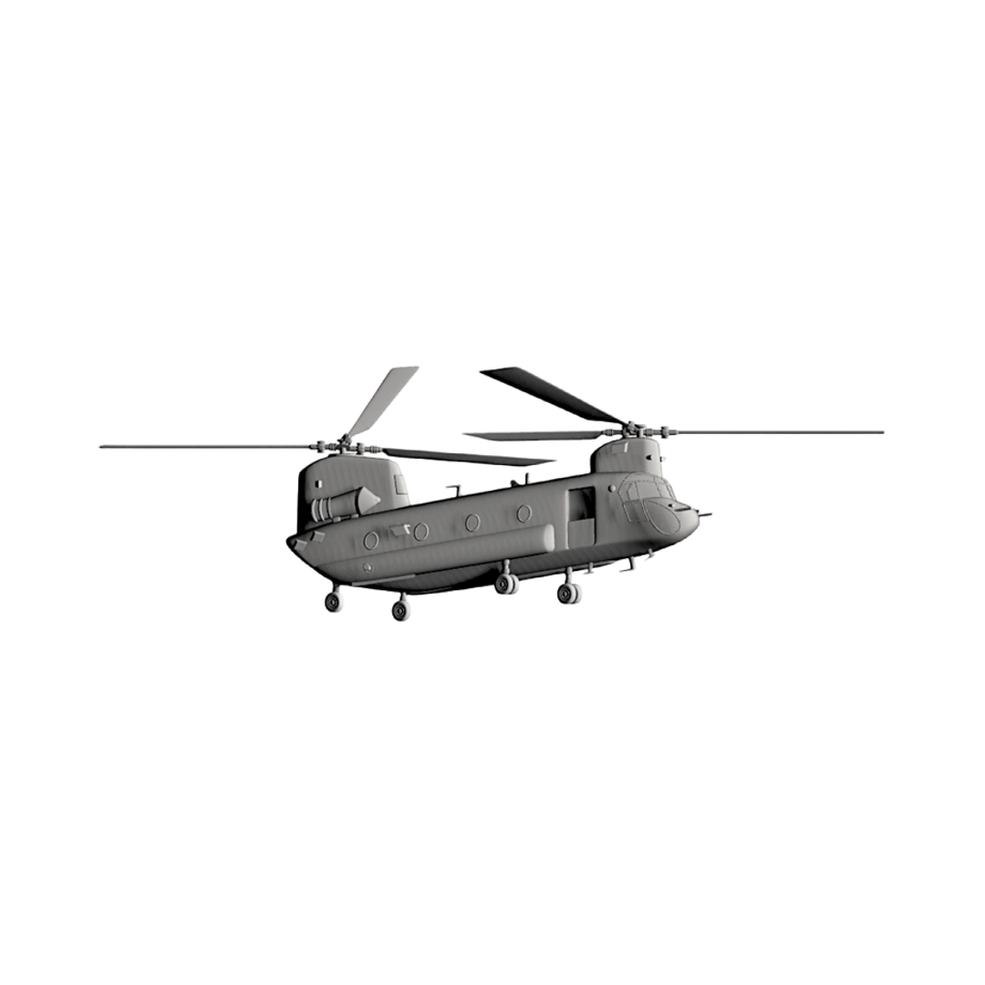 CH-47 Chinook Helicopter STL file for 3D printing and CNC routing, LightBurn and Vectric ready