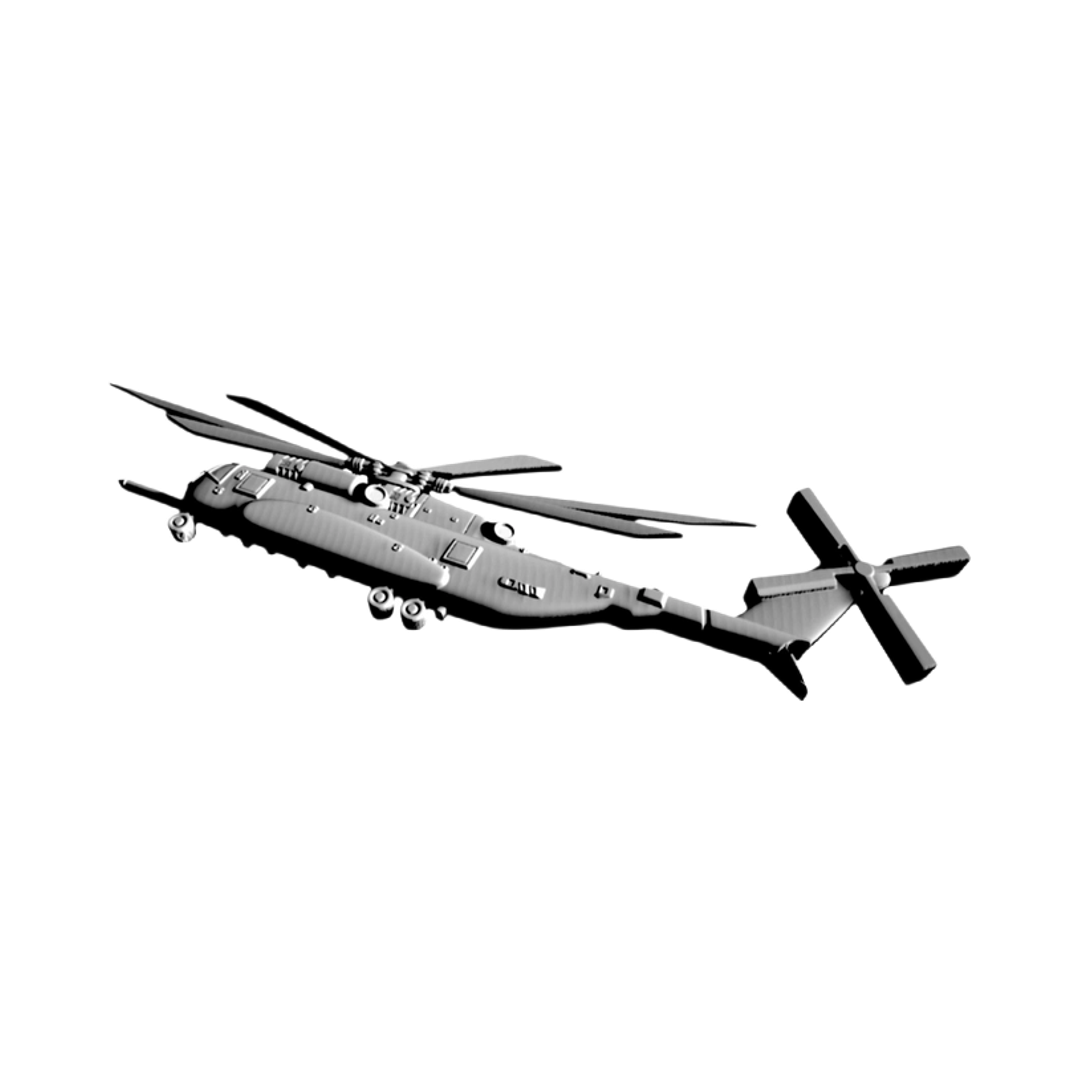 CH-53 King Stallion detail view, ready for 3D printing and CNC routing