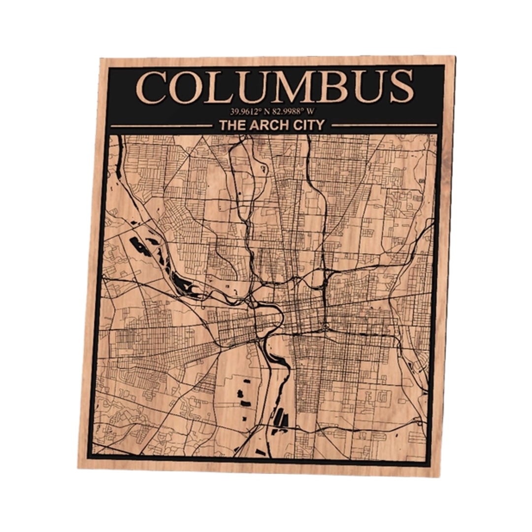 Columbus, Ohio City Map design preview, us states