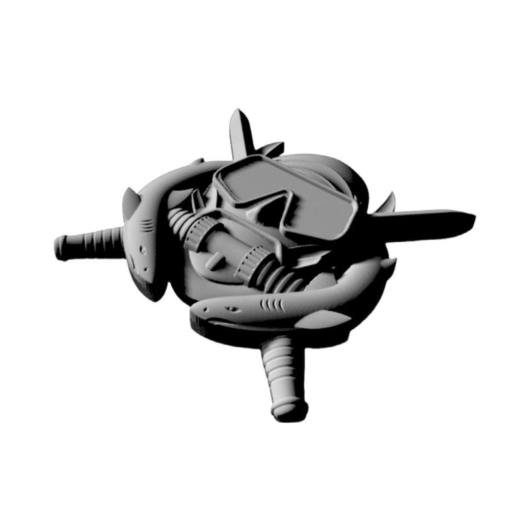 Combat Diver Badge compatible with LightBurn and Vectric