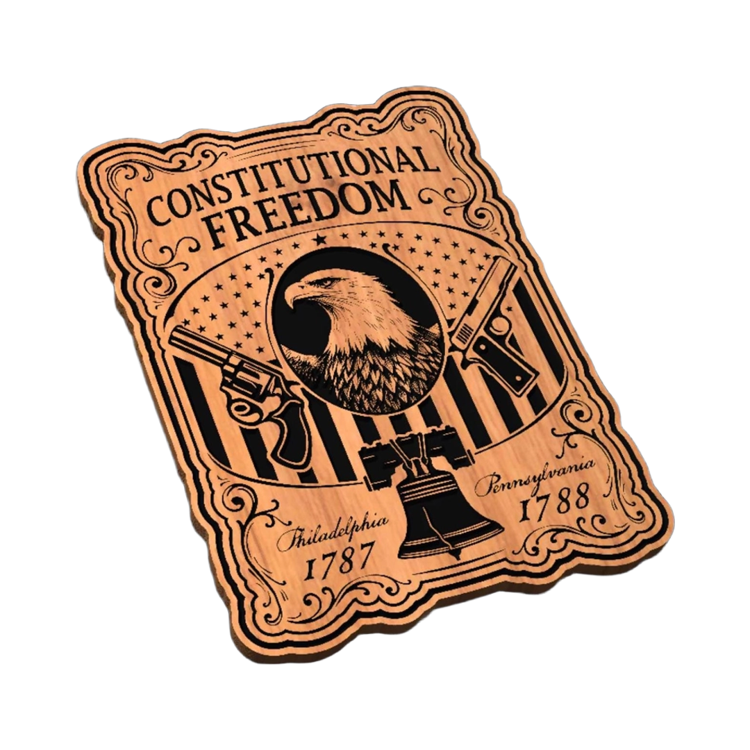 Constitution Freedom SVG file for laser cutting and CNC routing, LightBurn and Vectric ready