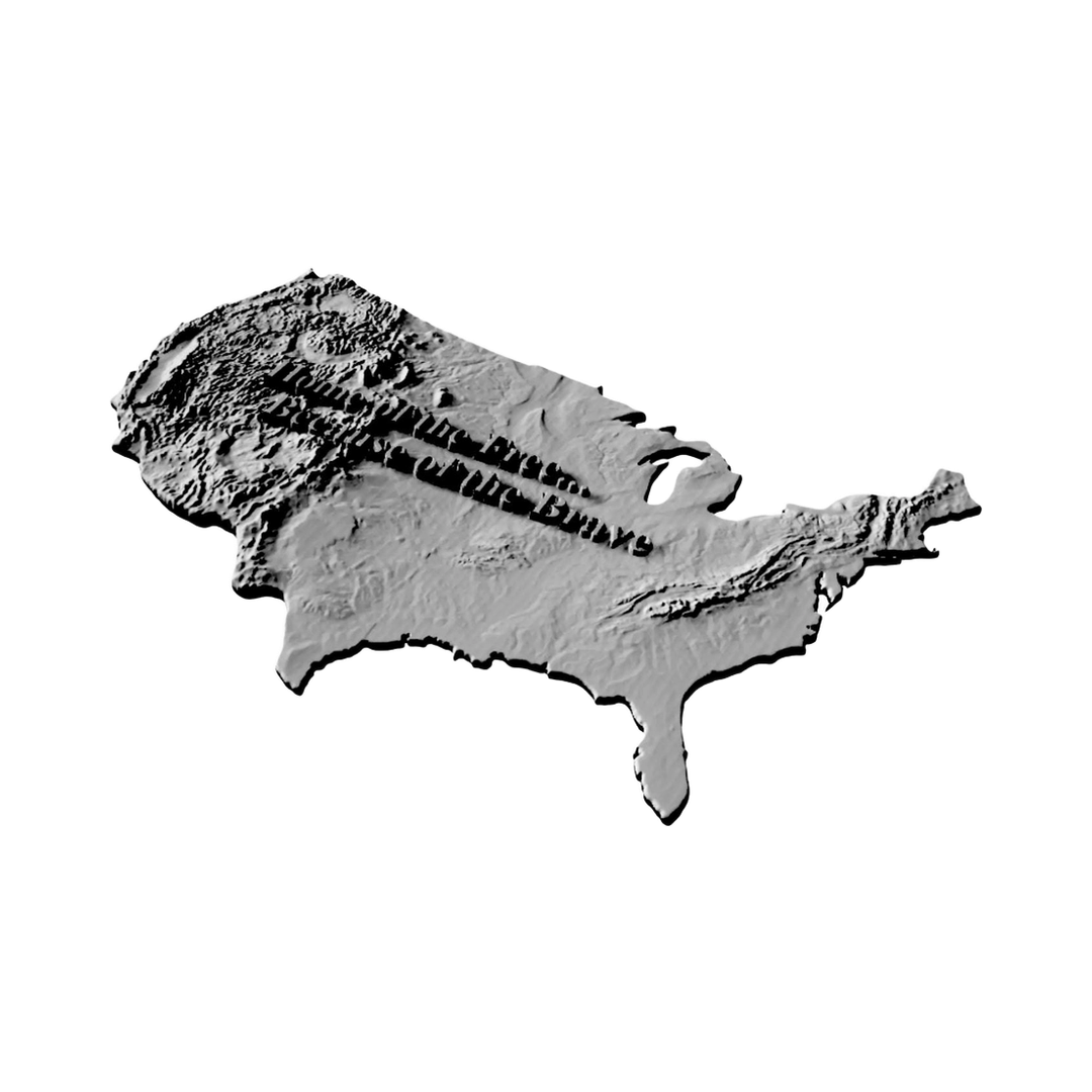 Continental U.S. Terrain Map design preview, countries & world