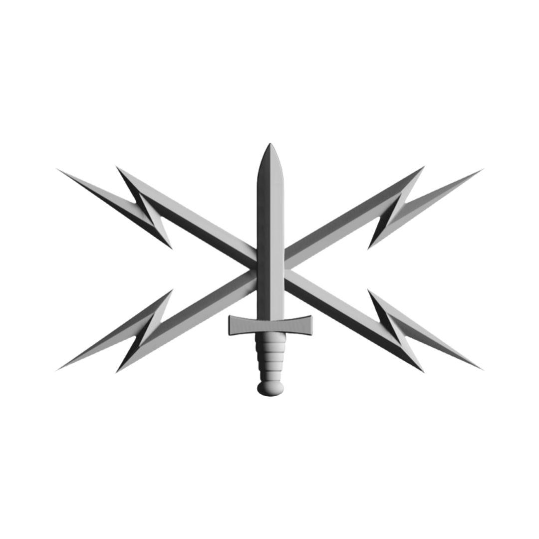 Cyber Branch Insignia Military Badge STL file for 3D printing and CNC routing, LightBurn and Vectric ready