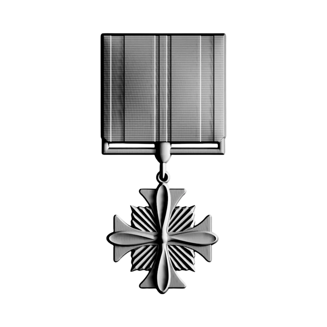Distiguished Flying Cross STL file for 3D printing and CNC routing, LightBurn and Vectric ready