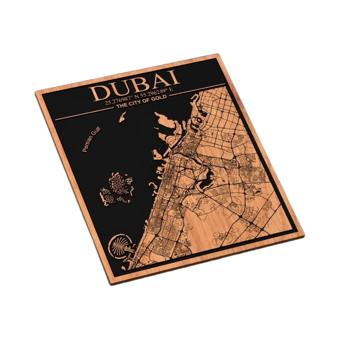 Dubai, UAE City Map SVG file for laser cutting and CNC routing, LightBurn and Vectric ready