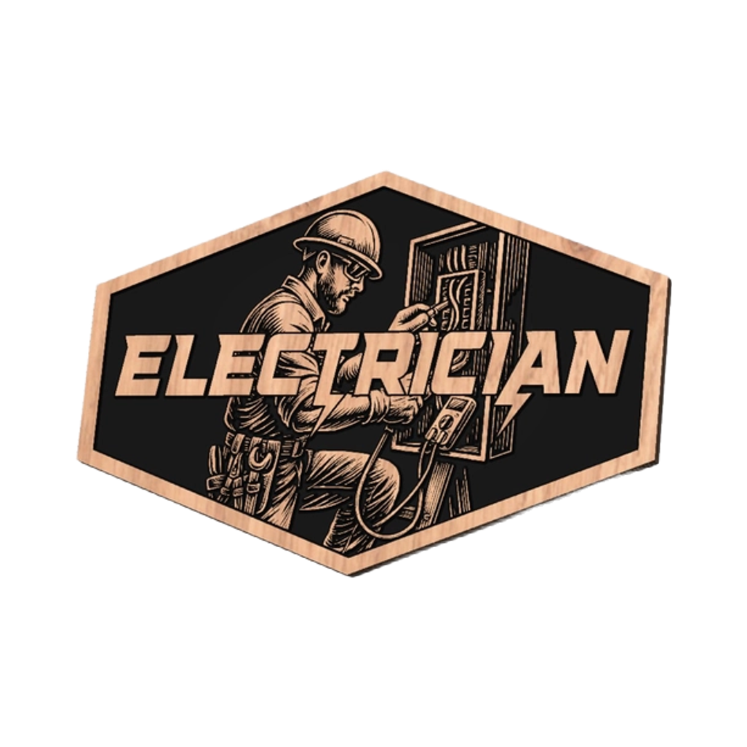 Electrician detail view, ready for laser cutting and CNC routing