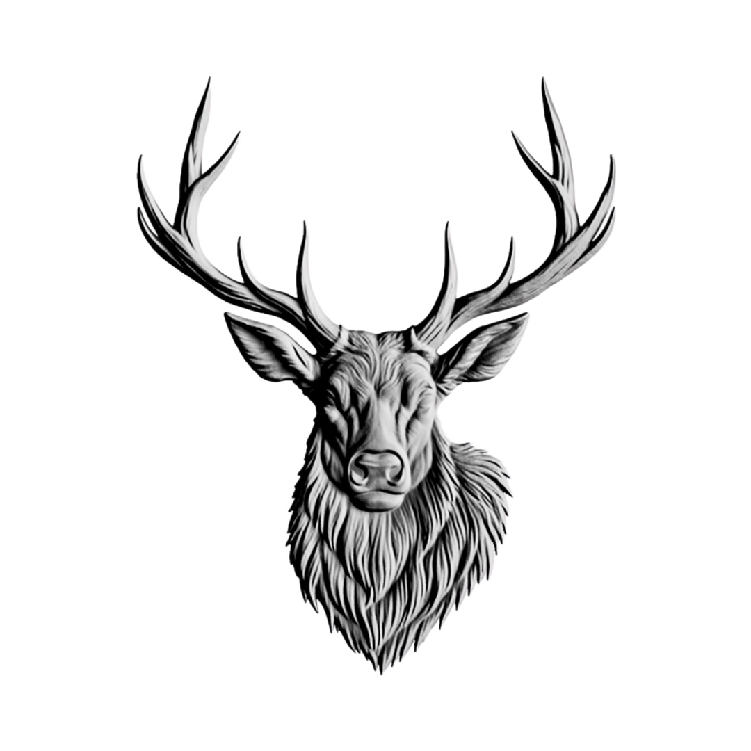 Realisitic Elk STL file for 3D printing and CNC routing, LightBurn and Vectric ready