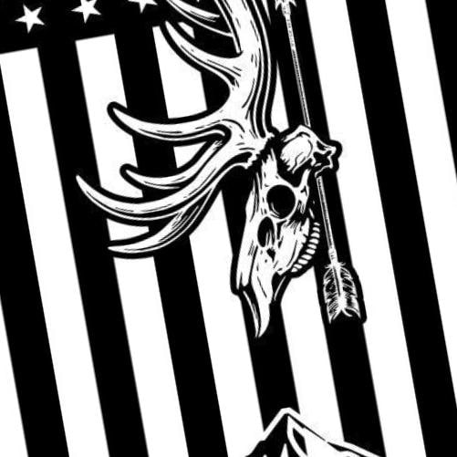 Elk Hunt U.S. Flag detail view, ready for laser cutting and CNC routing
