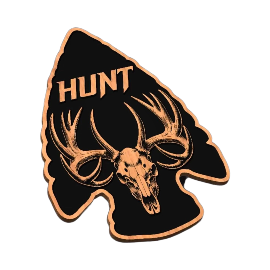 Elk Skull Arrowhead SVG file for laser cutting and CNC routing, LightBurn and Vectric ready