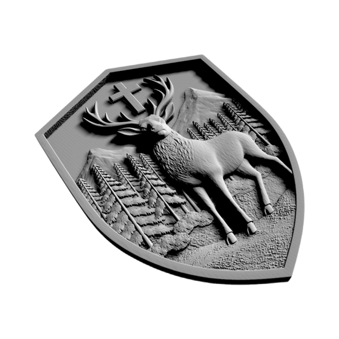 Elk with Cross Shield design preview, animals & wildlife