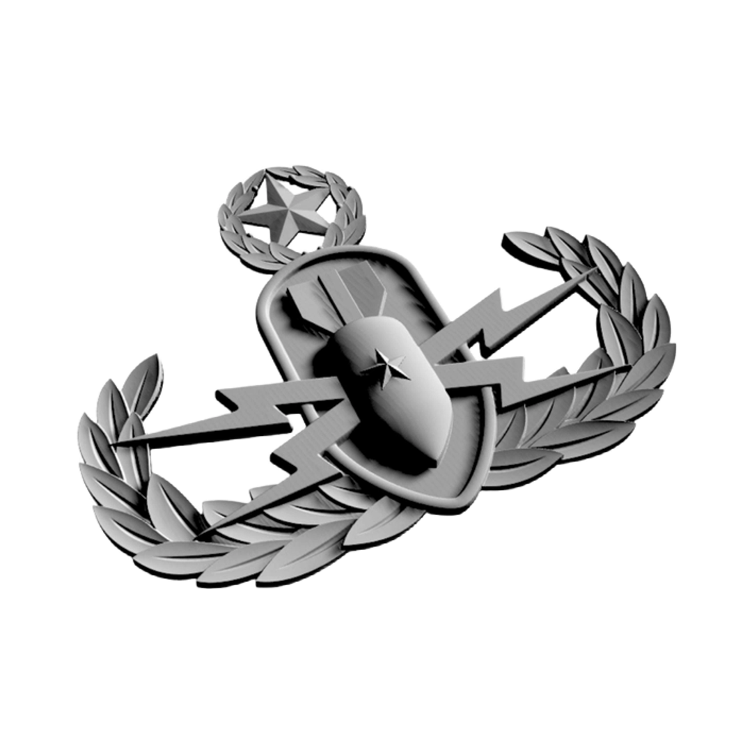 Explosive Ordnance Disposal (EOD) Badge File detail view, ready for 3D printing and CNC routing