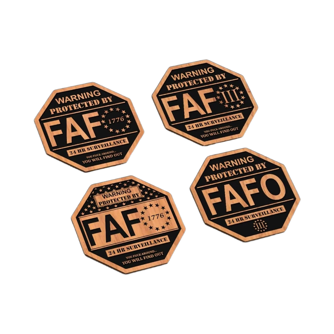 Fafo Security Sign SVG file for laser cutting and CNC routing, LightBurn and Vectric ready