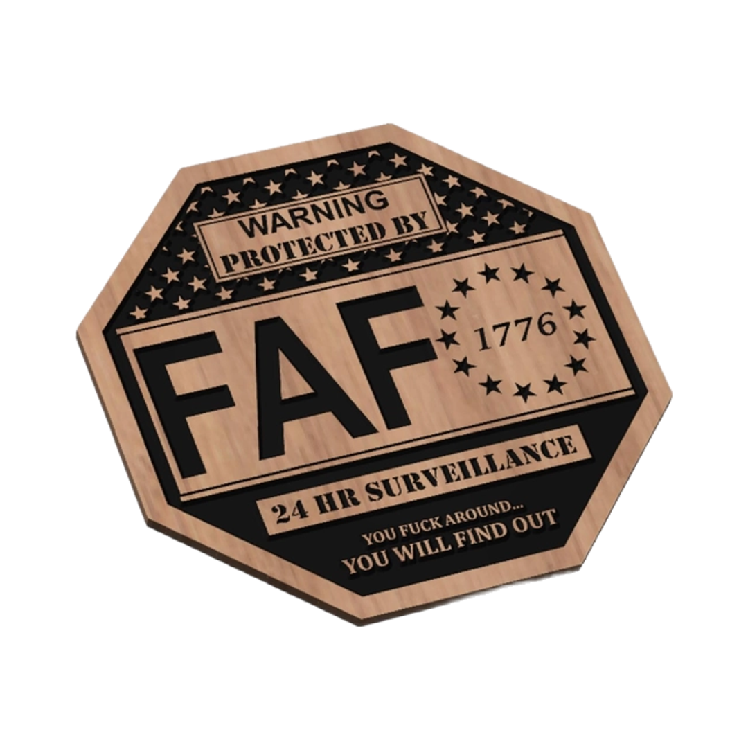 Fafo Security Sign compatible with LightBurn and Vectric