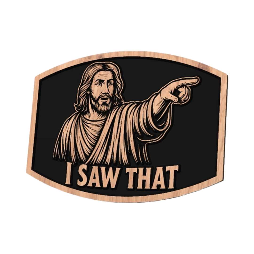 Funny Jesus "I Saw That" design preview, religious & faith