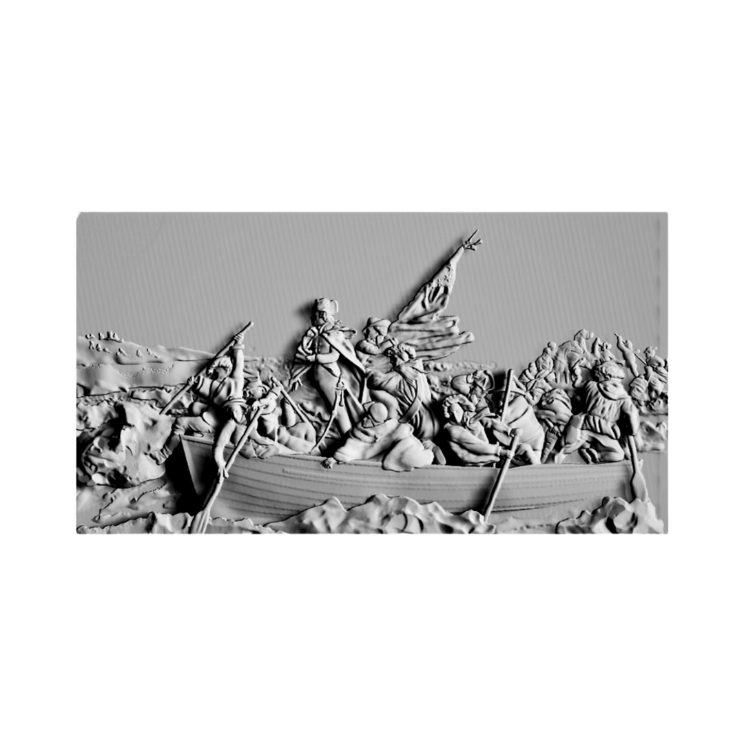 General Washington Crossing the Delaware STL file for digital crafting, LightBurn and Vectric ready