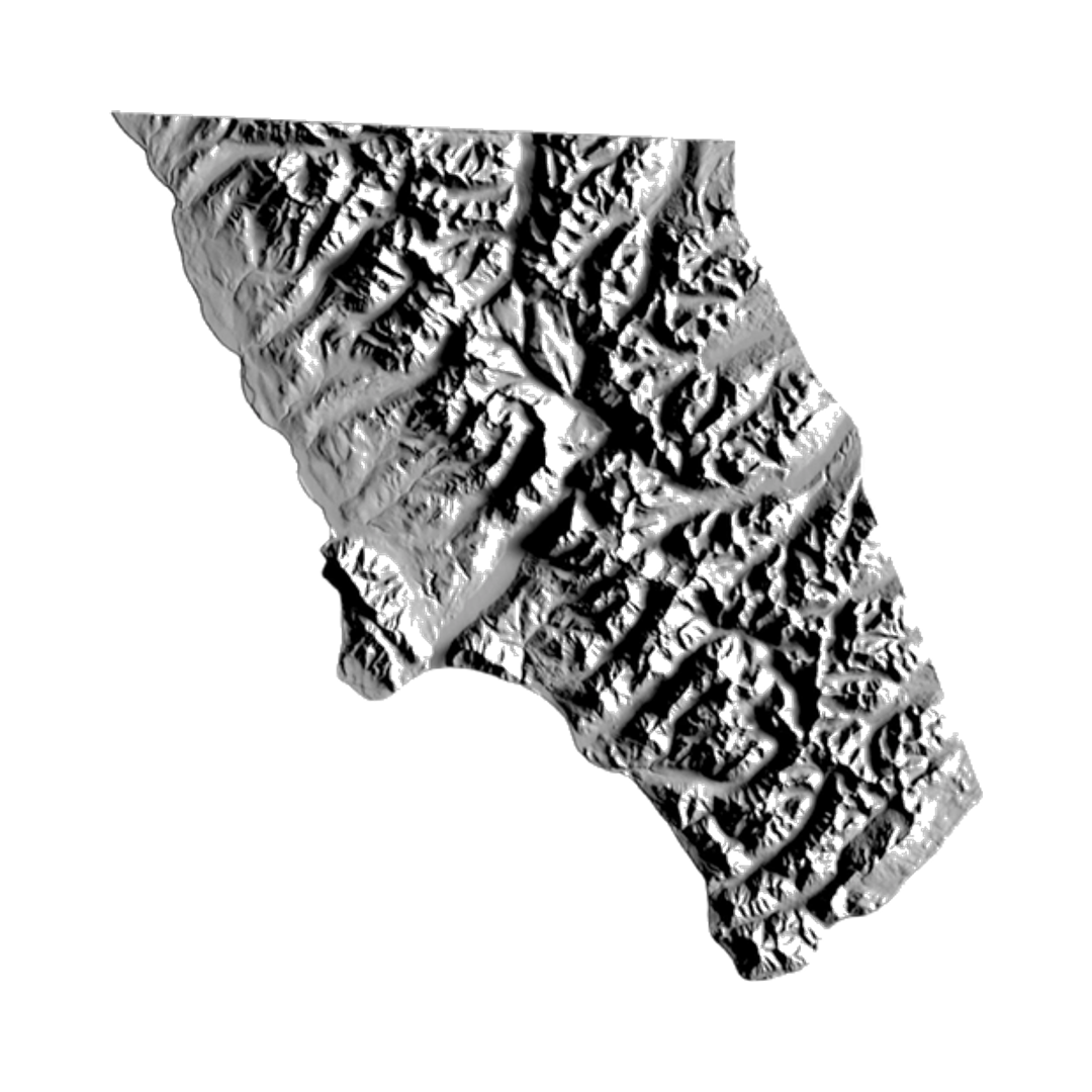 Glacier National Park STL file for 3D printing and CNC routing, LightBurn and Vectric ready