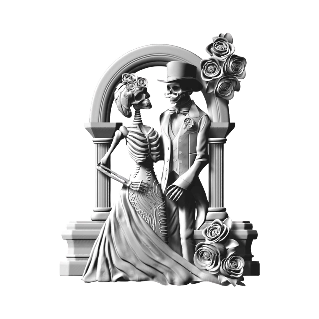 Gothic Skeleton Marriage STL file for digital crafting, LightBurn and Vectric ready