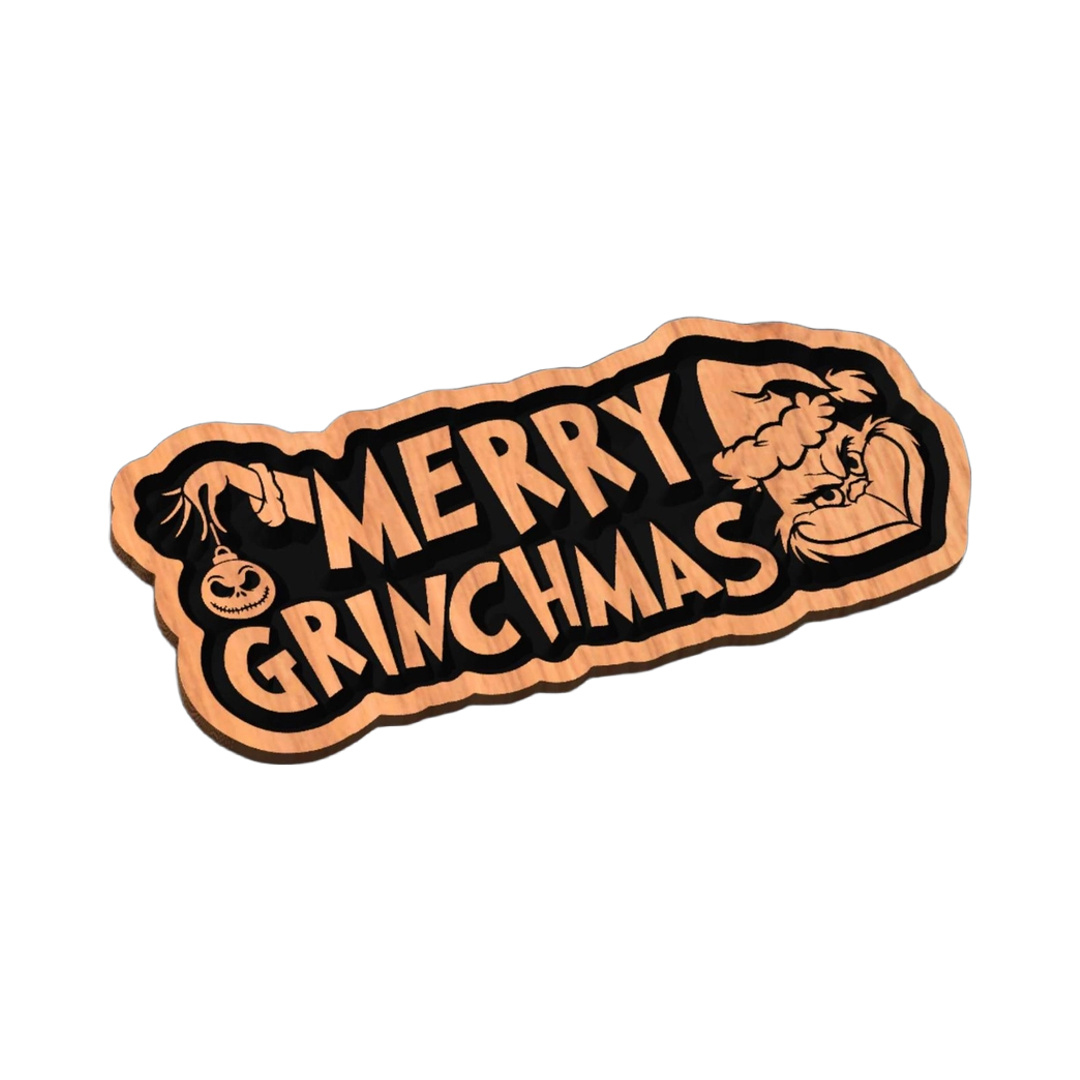 Merry Grinchmas SVG file for laser cutting and CNC routing, LightBurn and Vectric ready