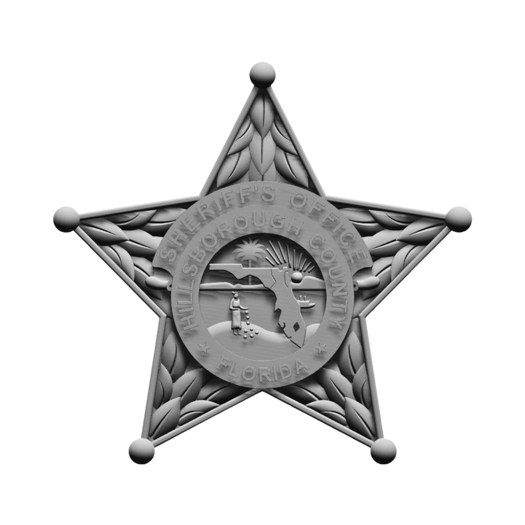 Hillsborough County Florida Police Badge STL file for digital crafting, LightBurn and Vectric ready