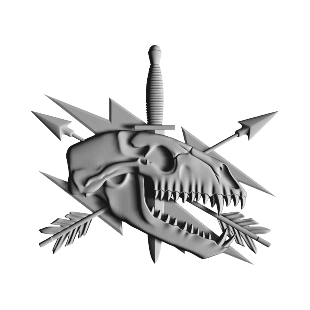 Hunting Wolf Skull STL file for digital crafting, LightBurn and Vectric ready