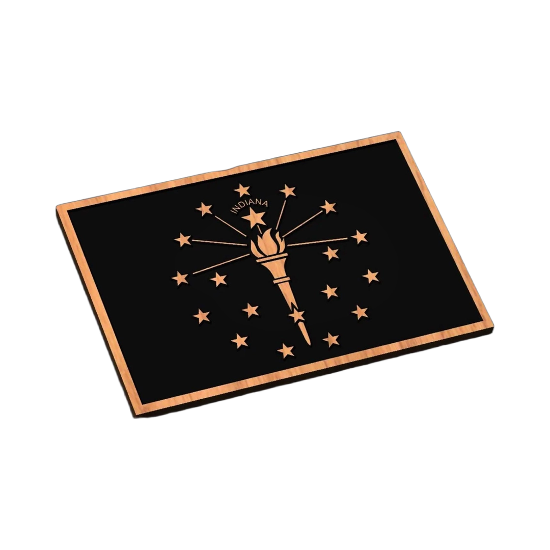 Indiana State Flag SVG file for laser cutting and CNC routing, LightBurn and Vectric ready