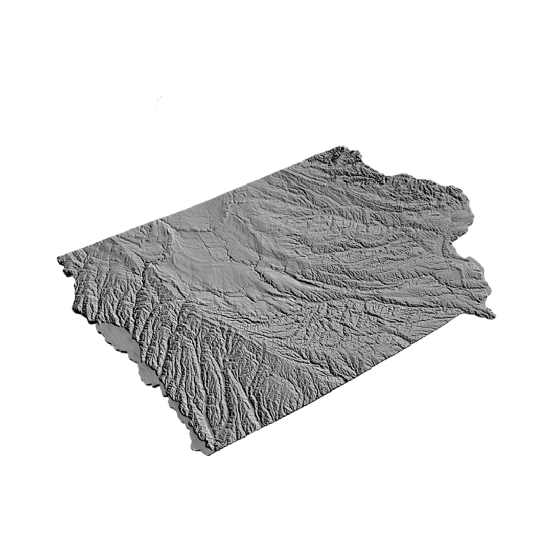 Iowa Topographic Map design preview, countries & world