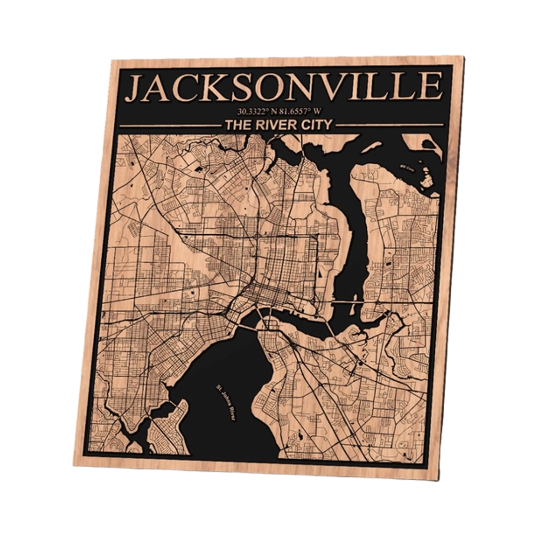 Jacksonville, Florida City Map design preview, us states
