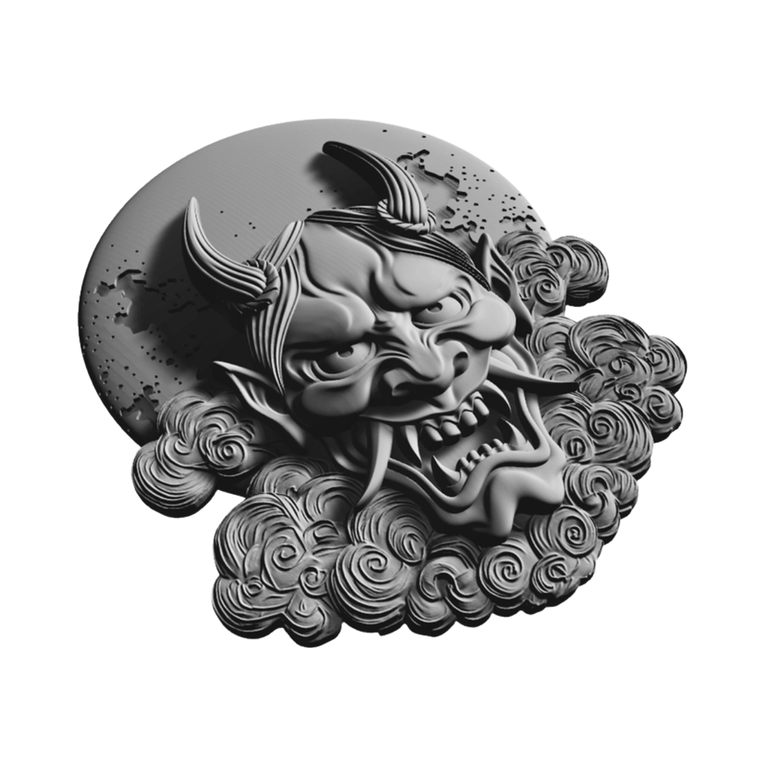 Japanese Oni Mask design preview, skulls & skeletons